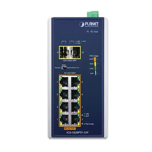 Planet IGS-1020PTF-12V - Switch Gigabit Ethernet non manageable 1